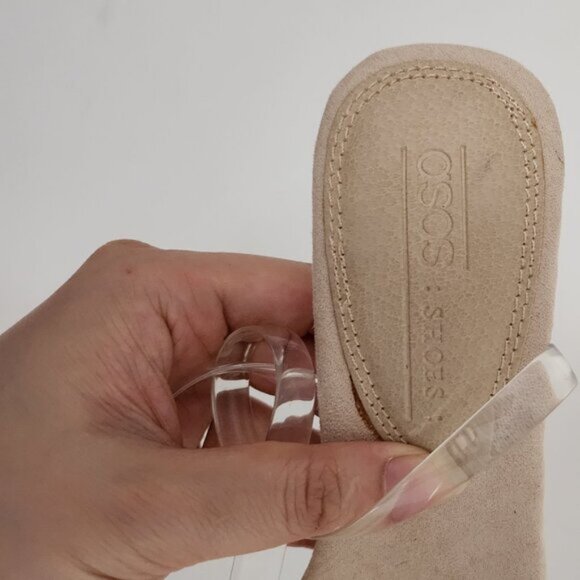 ASOS DESIGN Norton Nude Clear Barely There Heeled Sandals Size 6 USA b37 - Picture 7 of 10